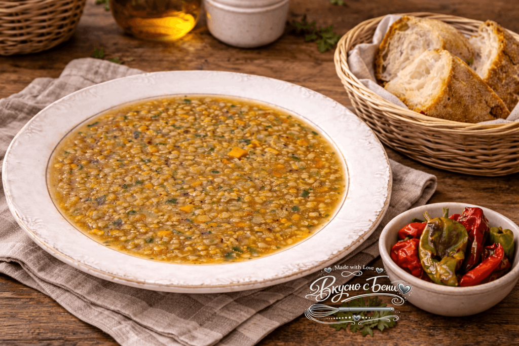 ЧЕРВЕНА ЛЕЩА СЪС ЗЕЛЕНЧУЦИ 